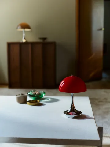 Panthella 160 Portable v3 table lamp - Original Opal Red - Louis Poulsen