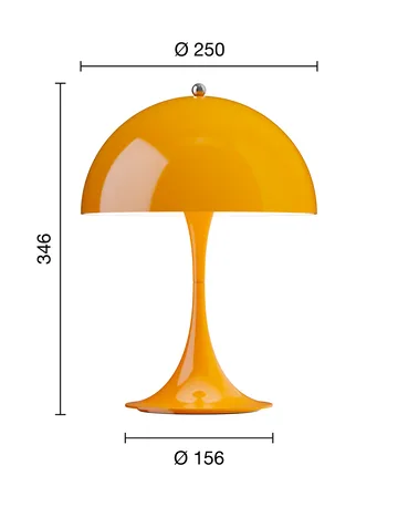 Panthella 250 portable table lamp V3 - Opaque orange - Louis Poulsen
