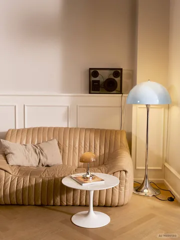 Panthella 500 floor lamp - Original opal blue grey - Louis Poulsen