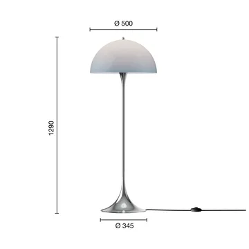 Panthella 500 floor lamp - Original opal blue grey - Louis Poulsen