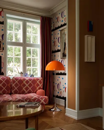 Panthella 500 floor lamp - Original opal orange - Louis Poulsen