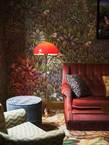 Panthella 500 floor lamp - Original opal red - Louis Poulsen