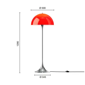 Panthella 500 floor lamp - Original opal red - Louis Poulsen