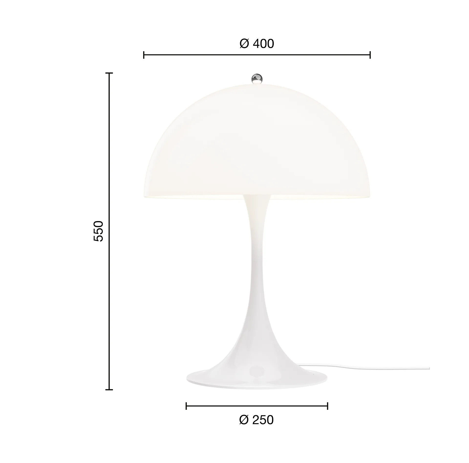 Panthella table lamp, V3, Opal white Louis Poulsen