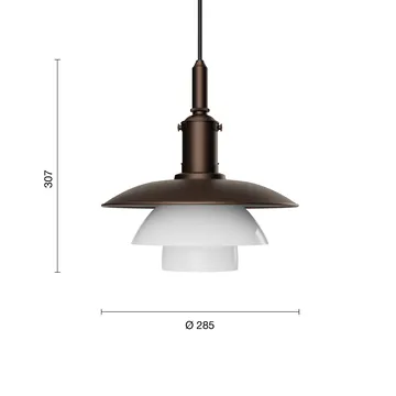 PH 3/3 Luna pendant - Aged brass-opal glass - Louis Poulsen