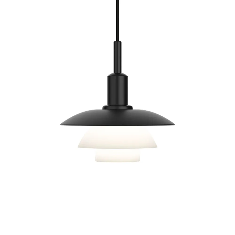 PH 3/3 pendant lamp, Black-white, metal-glass Louis Poulsen