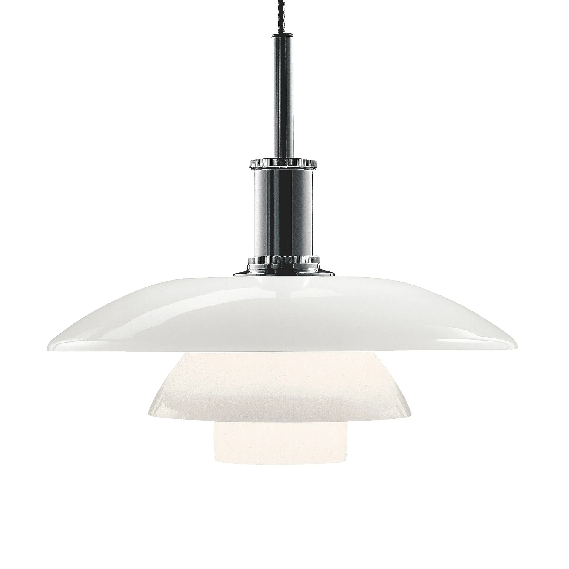 PH 4½-4 opalglass pendant lamp, Chome Louis Poulsen