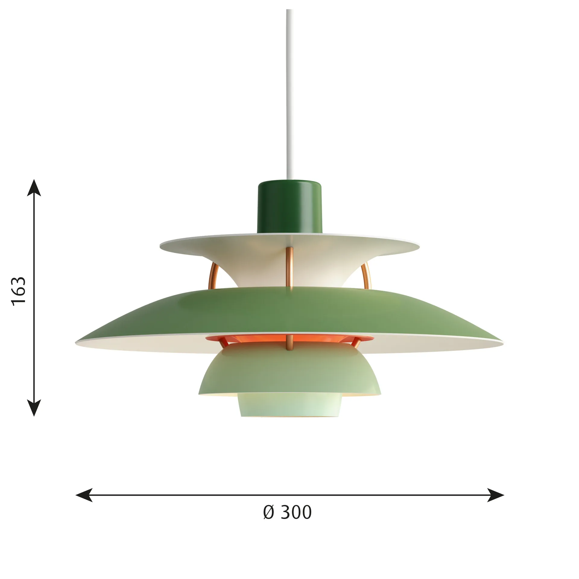 PH 5 pendant light, Ø300, Green Louis Poulsen