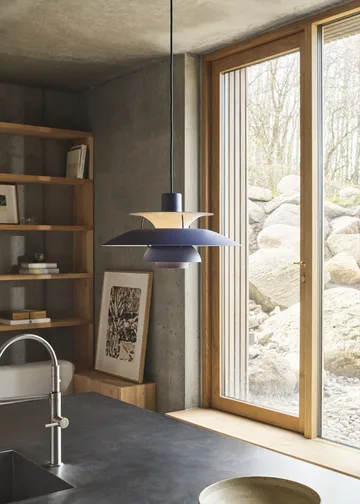 PH 5 pendant light - Ø300, Monochrome dusty indigo - Louis Poulsen