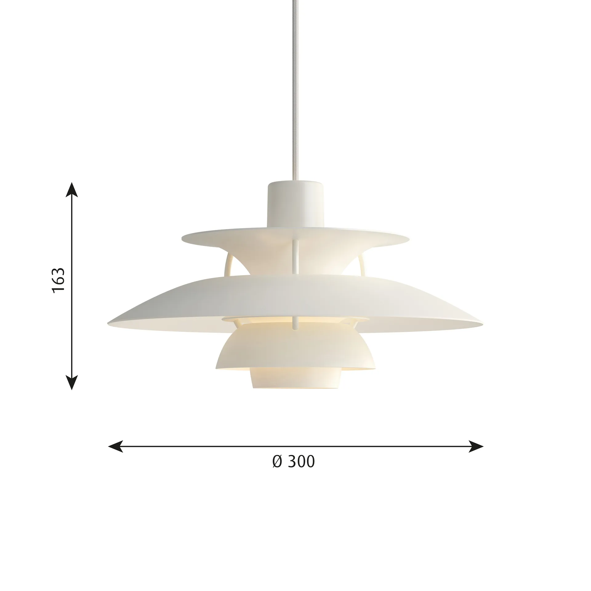 PH 5 pendant light, Ø300, Monochrome white Louis Poulsen