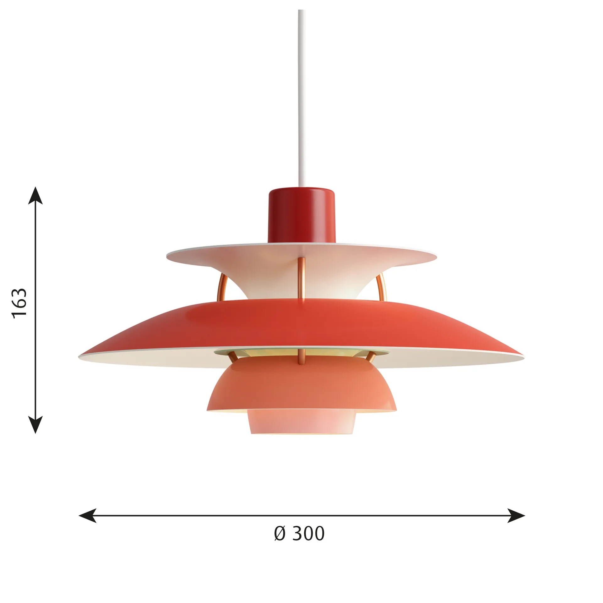 PH 5 pendant light, Ø300, Red Louis Poulsen