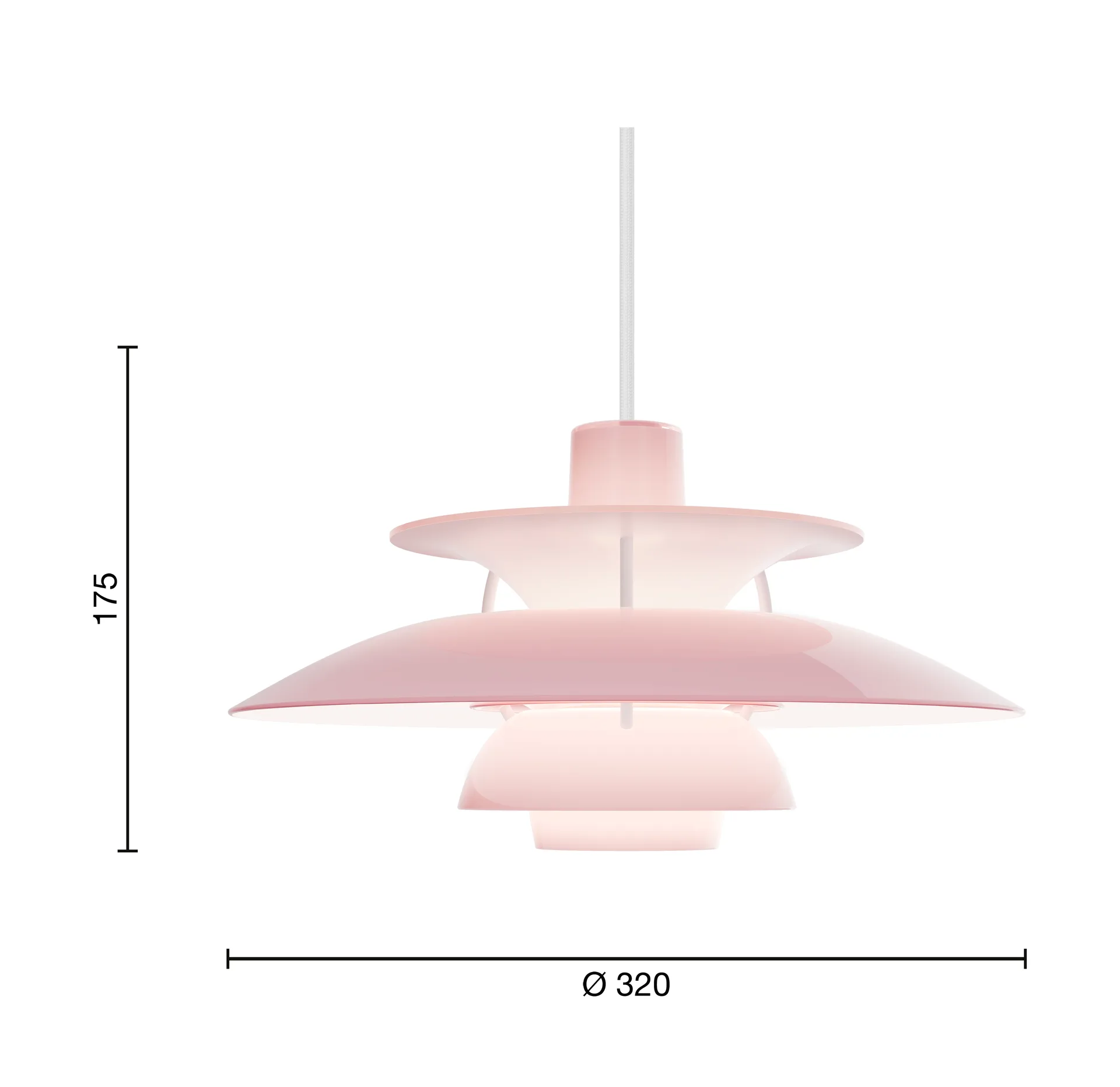 PH 5 pendant light, Ø320, Opal pale rose Louis Poulsen