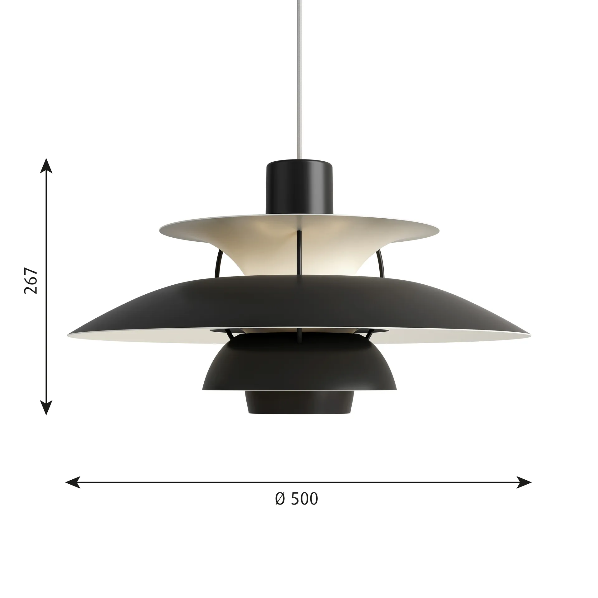 PH 5 pendant light, Ø500, Black Louis Poulsen