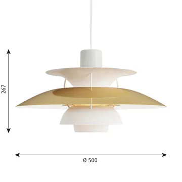 PH 5 pendant light - Ø500, Brass - Louis Poulsen