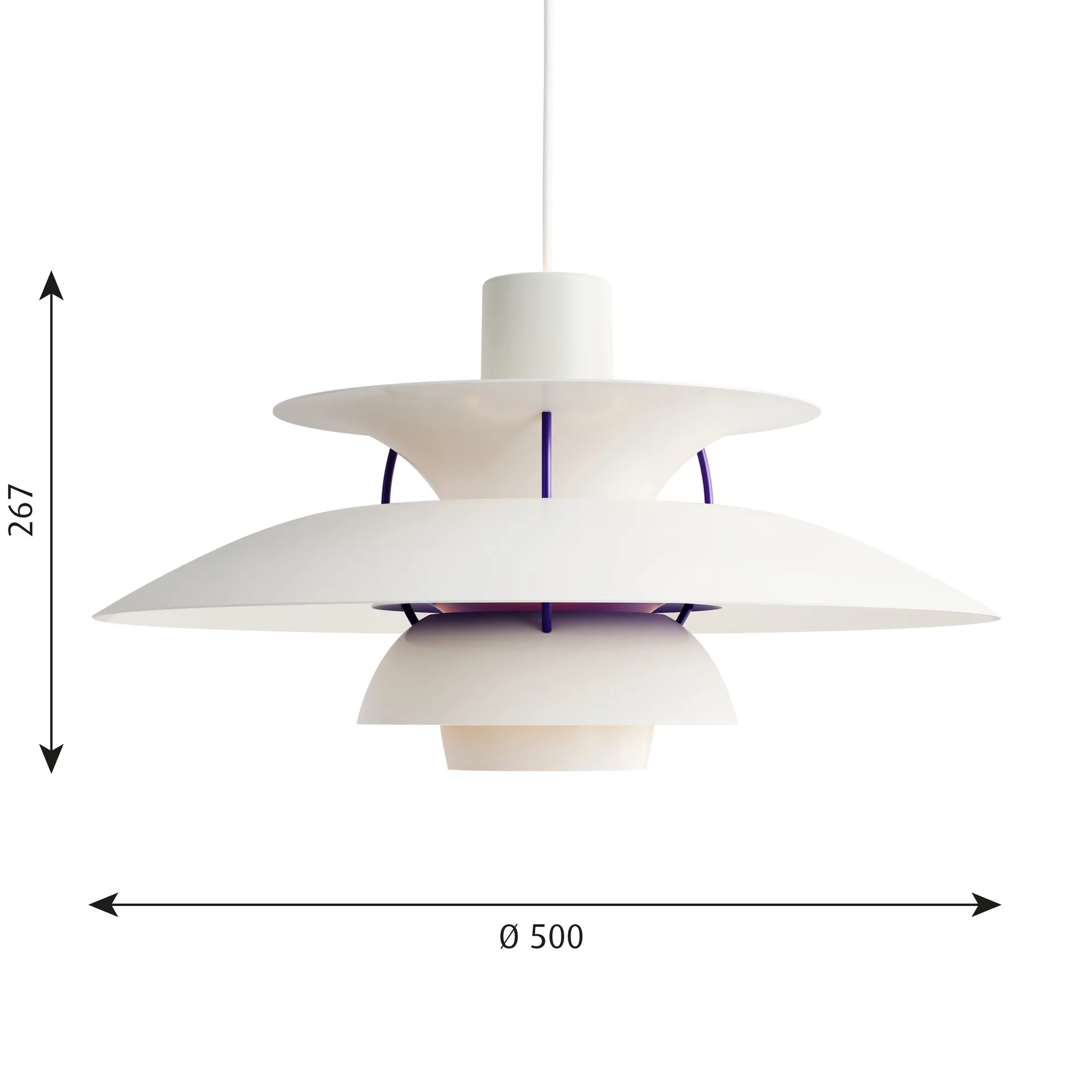 PH 5 pendant light, Ø500, Classic white Louis Poulsen