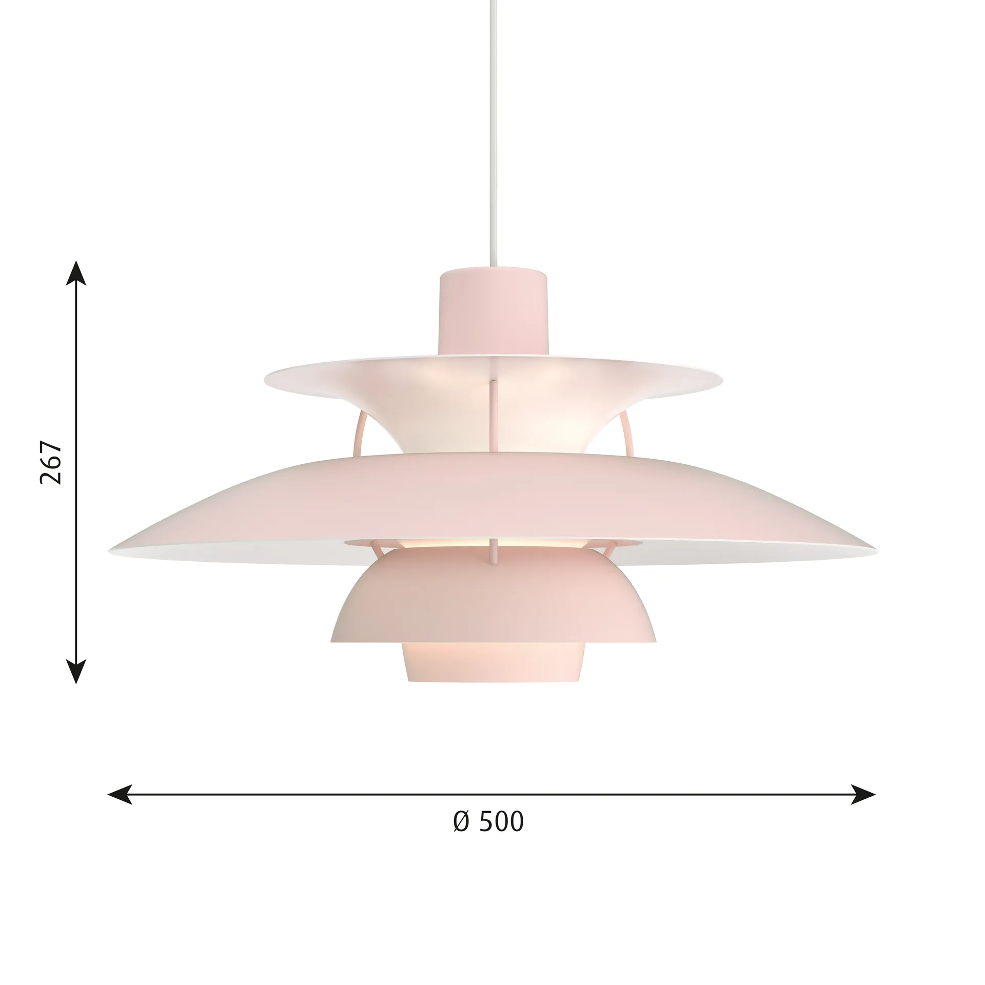 PH 5 pendant light, Ø500, Light pink Louis Poulsen