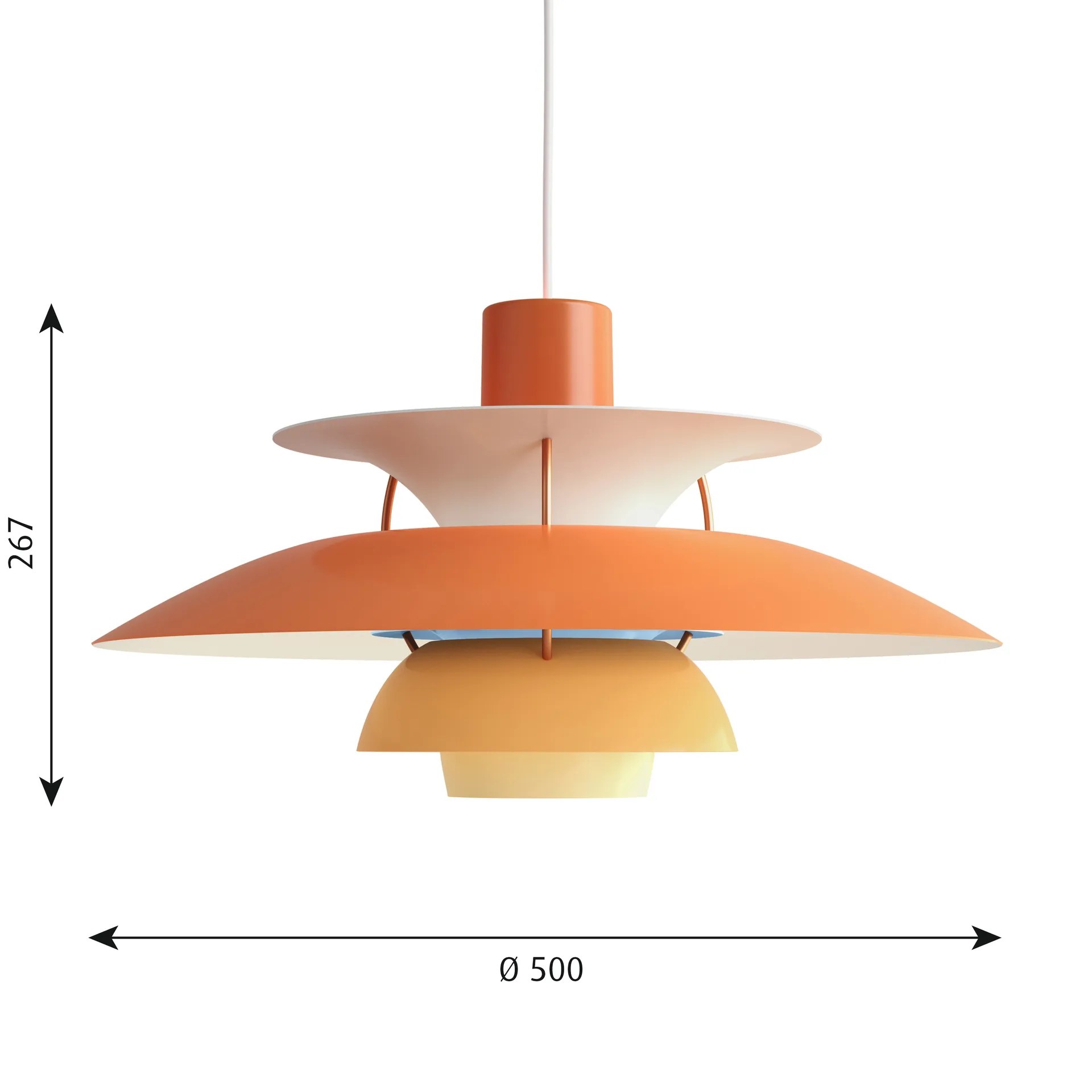 PH 5 pendant light, Ø500, Orange Louis Poulsen