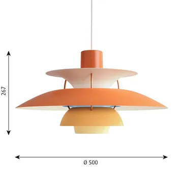 PH 5 pendant light - Ø500, Orange - Louis Poulsen