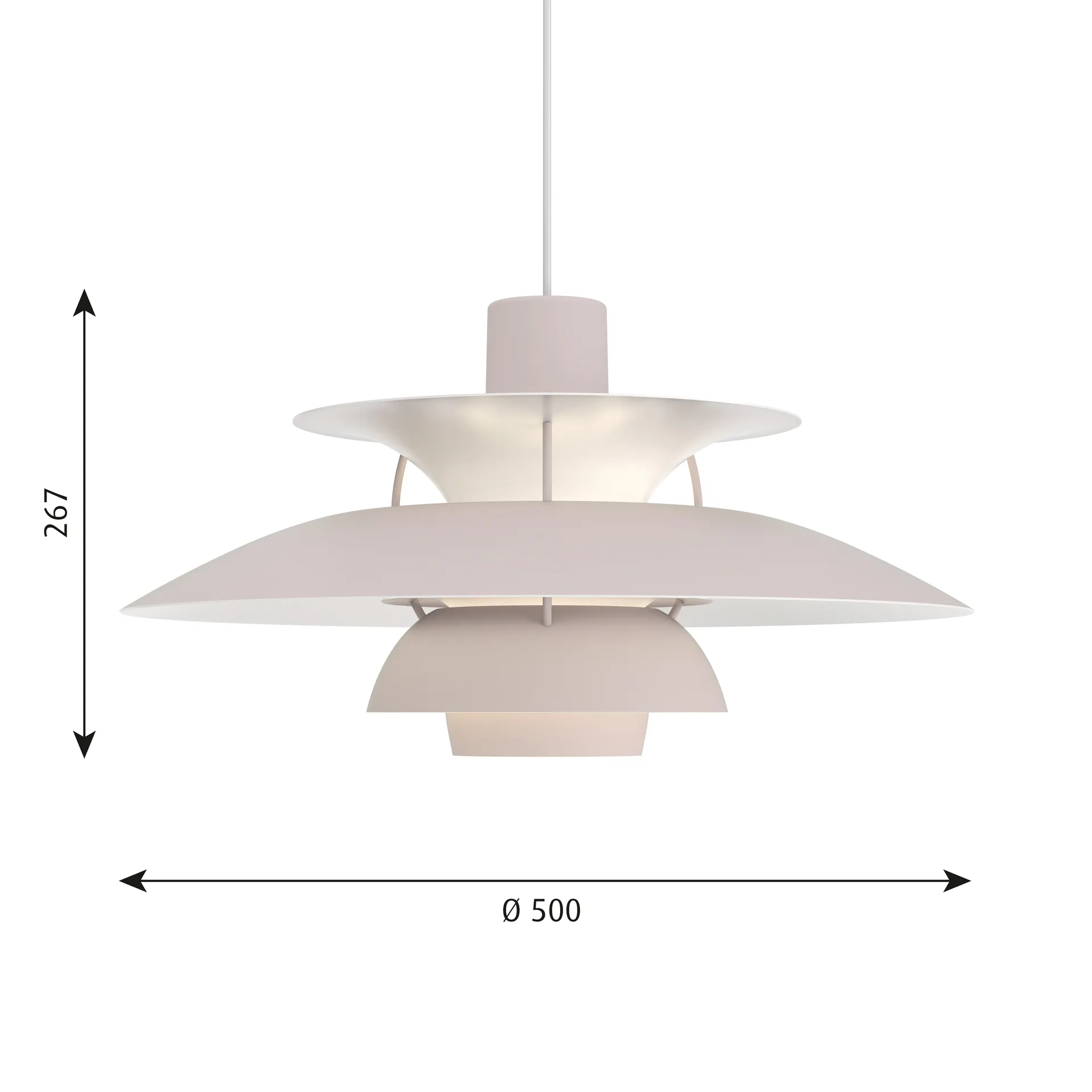 PH 5 pendant light, Ø500, Oyster grey Louis Poulsen