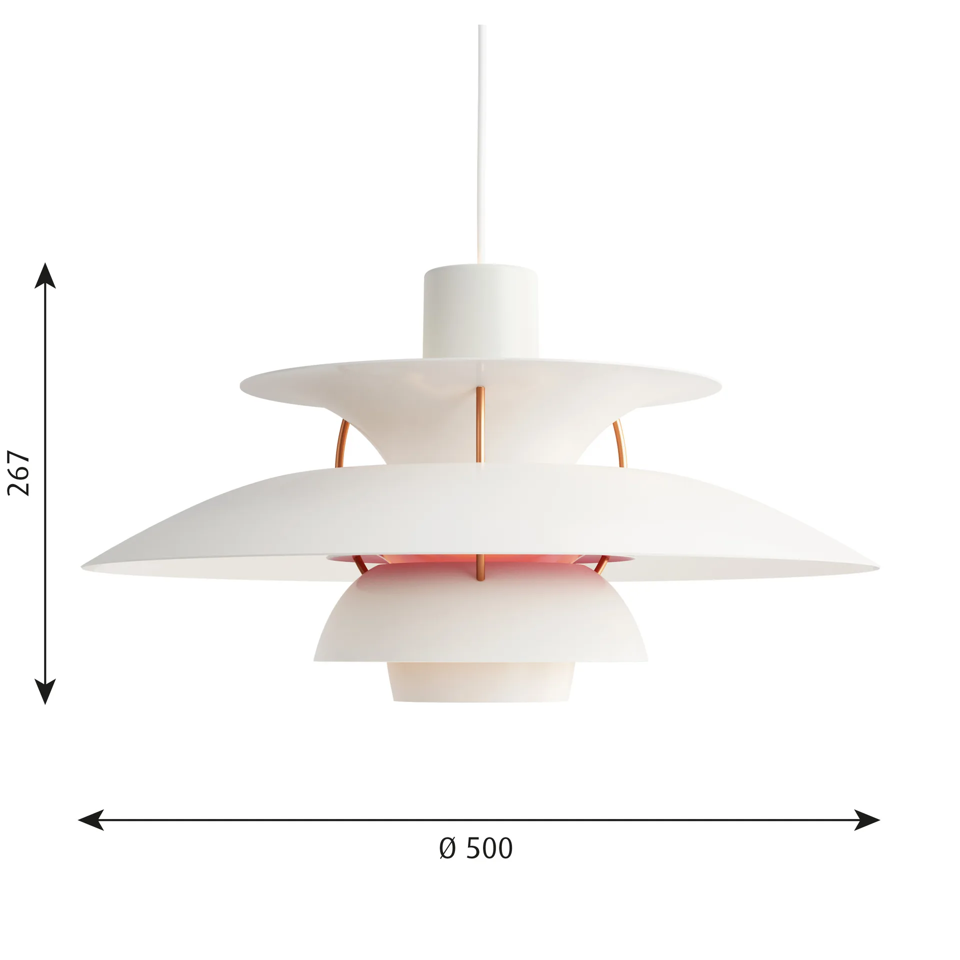 PH 5 pendant light, Ø500, White Louis Poulsen