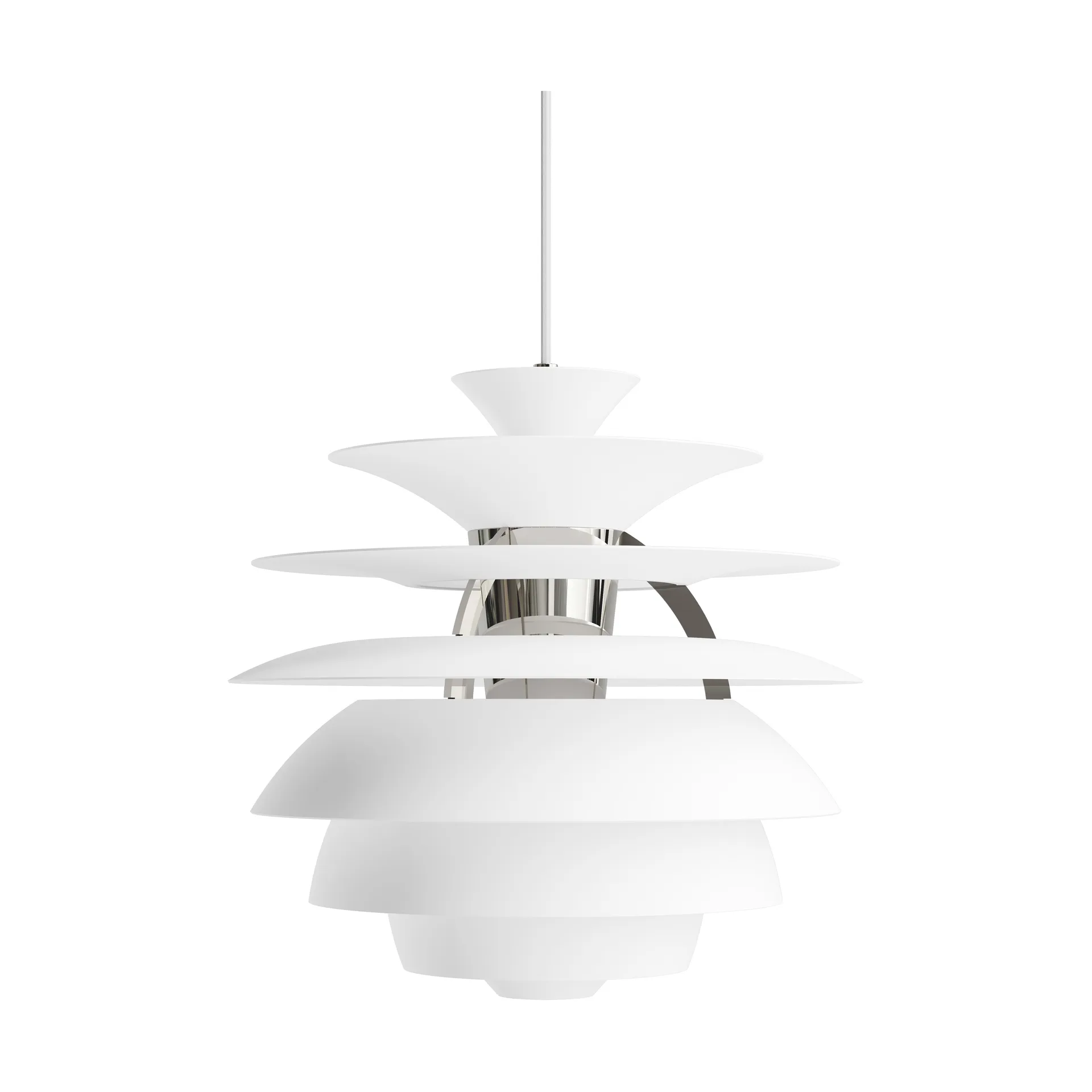PH Snowball pendant lamp, Soft white-chrome Louis Poulsen