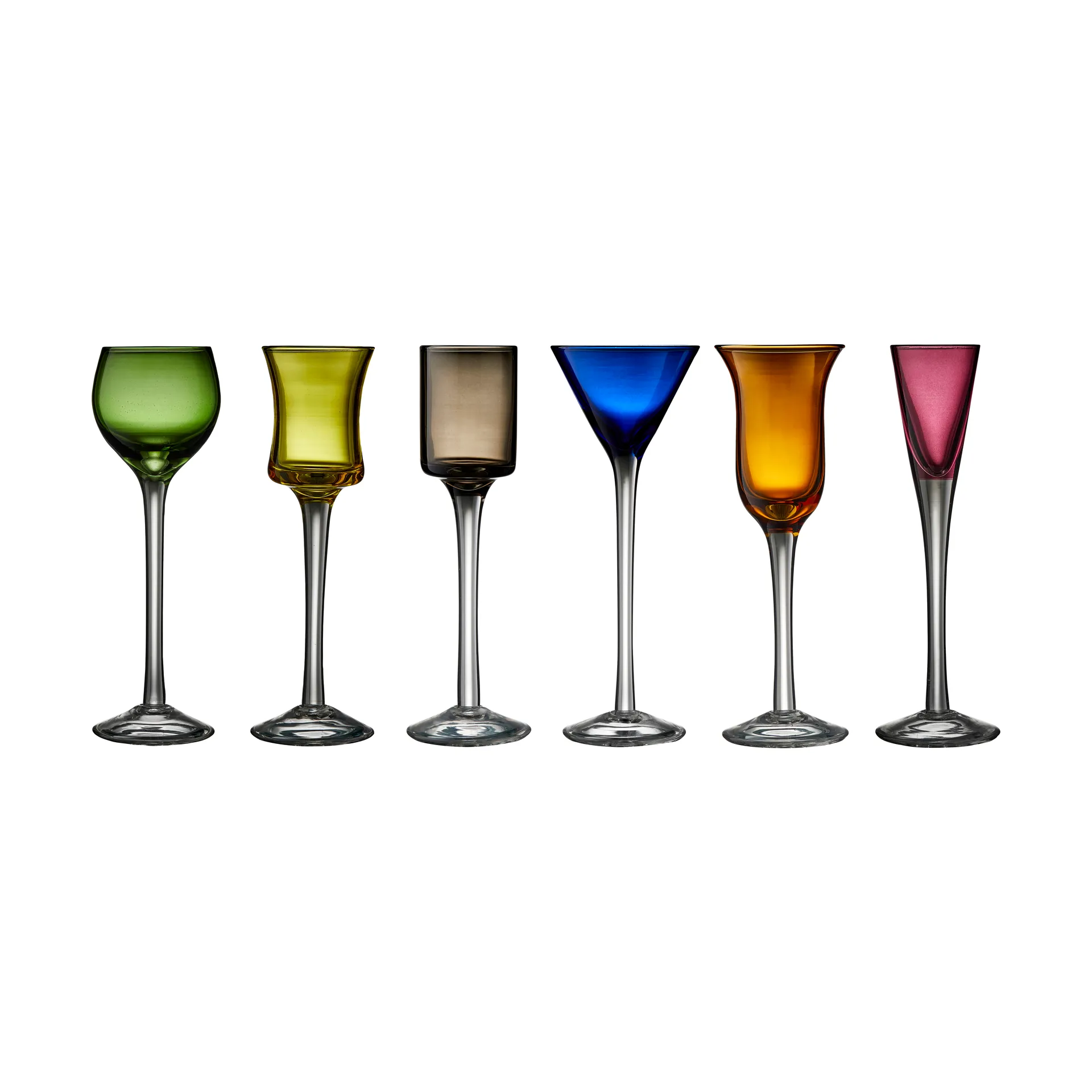 Lyngby Glas shot glasses 2,5-5 cl 6 pieces, Mix Lyngby Glas