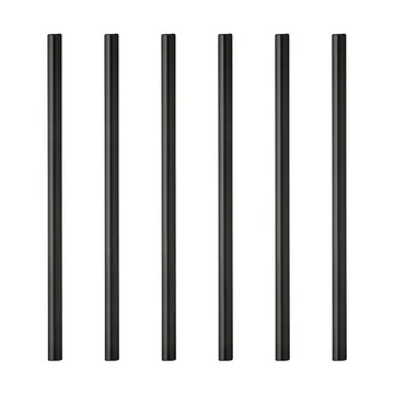 Lyngby Glas straw 14.5 cm 6-pack - Black - Lyngby Glas