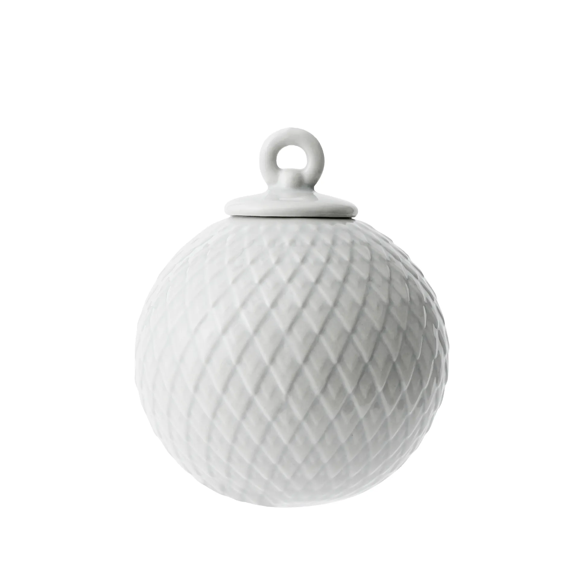 Rhombe Christmas bauble Ø7 cm, white Lyngby Porcelæn