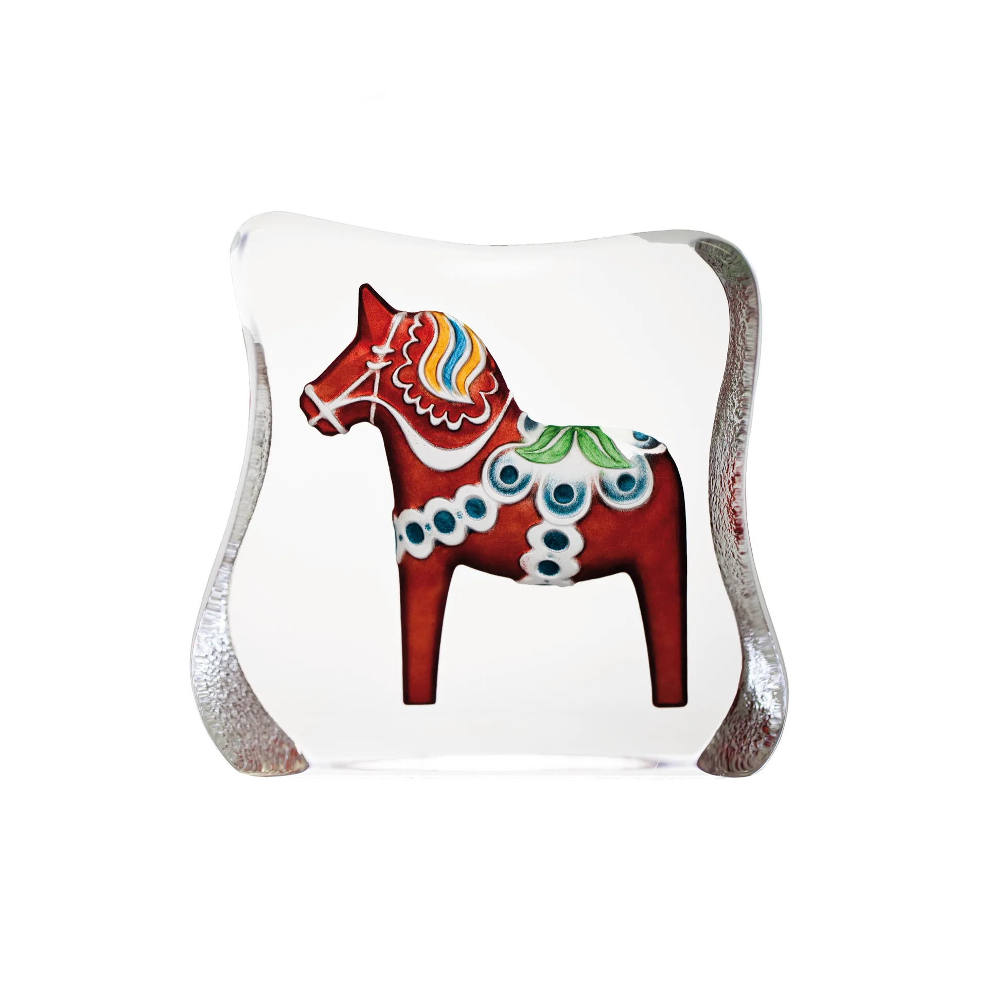 Dalecarlian horse sculpture, large red Målerås Glasbruk