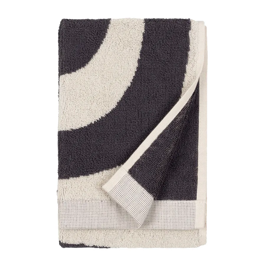 Melooni towel 30x50 cm, Charcoal-off white Marimekko