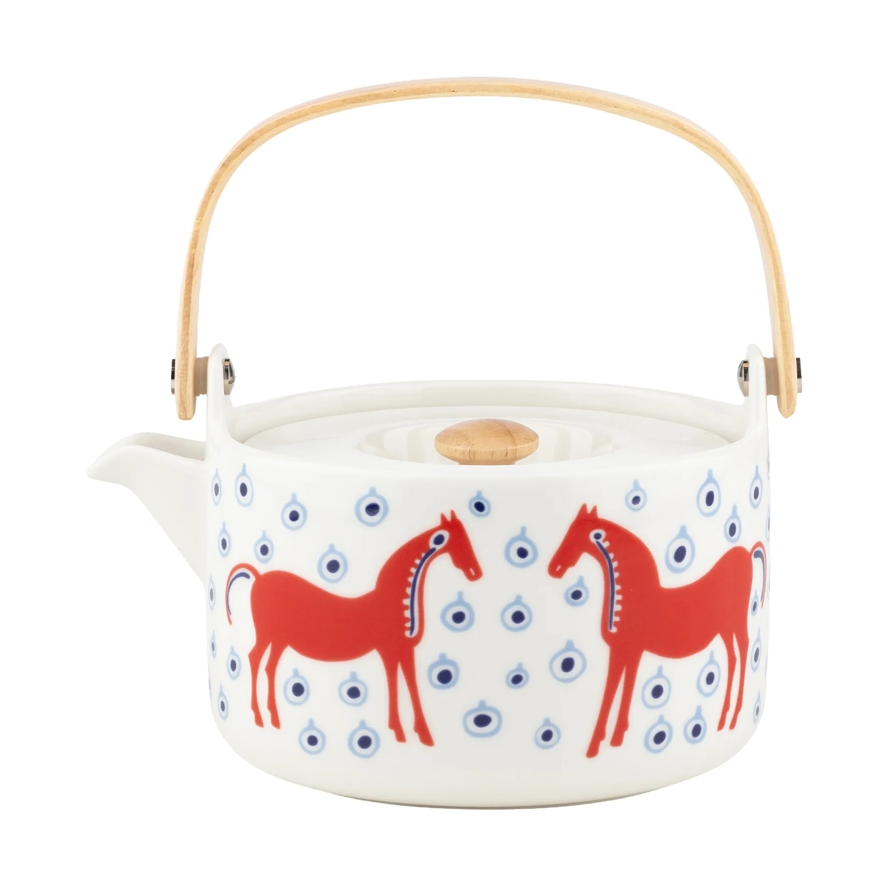 Musta Tamma teapot 700 ml, Off white-orange red-light blue Marimekko