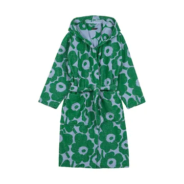 Pieni Unikko bathrobe L - Light blue-green - Marimekko