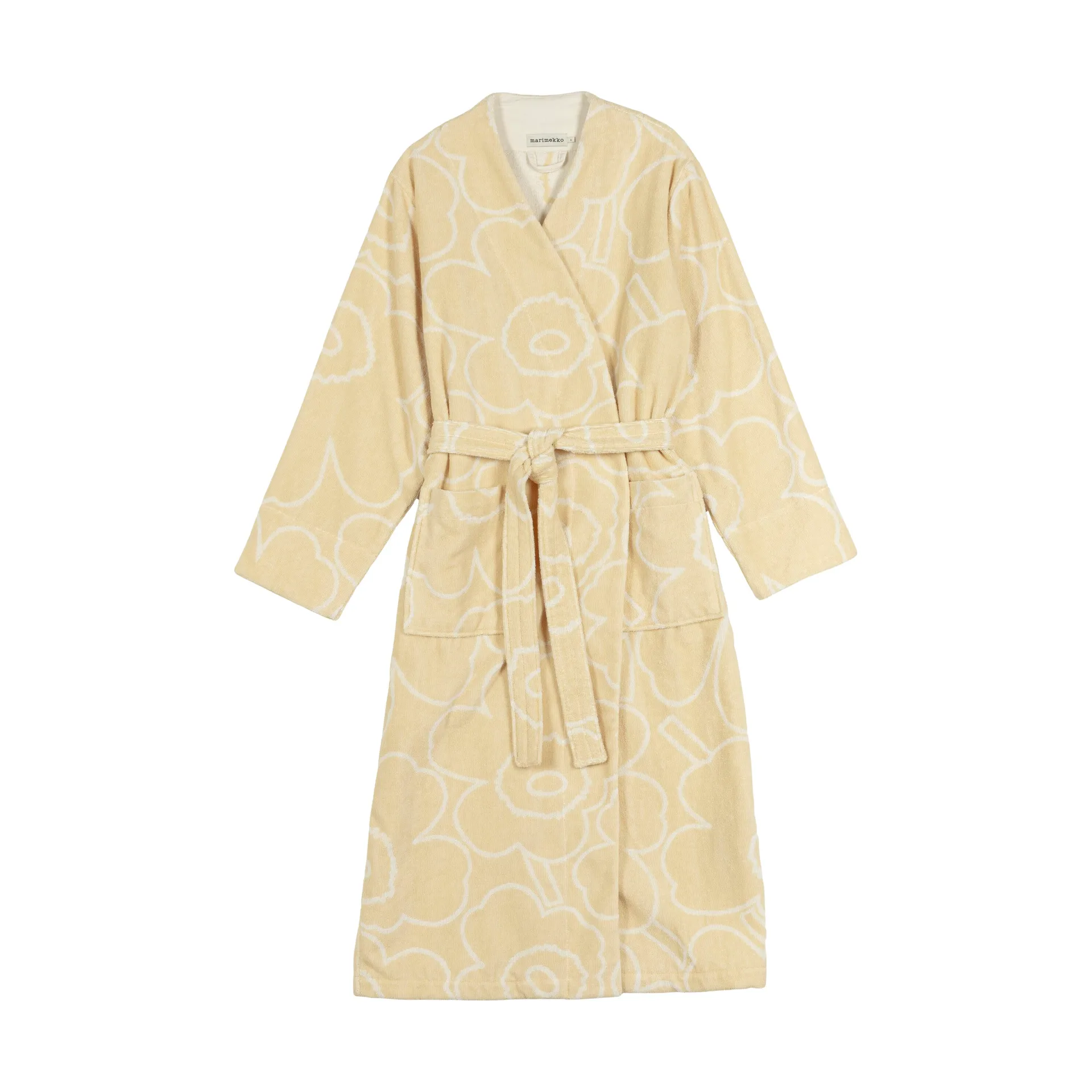 Piirto Unikko bathrobe beige, M Marimekko