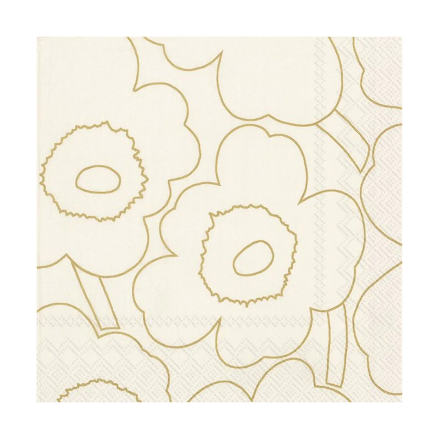 Piirto Unikko napkin 33x33 cm 20-pack, Gold Marimekko