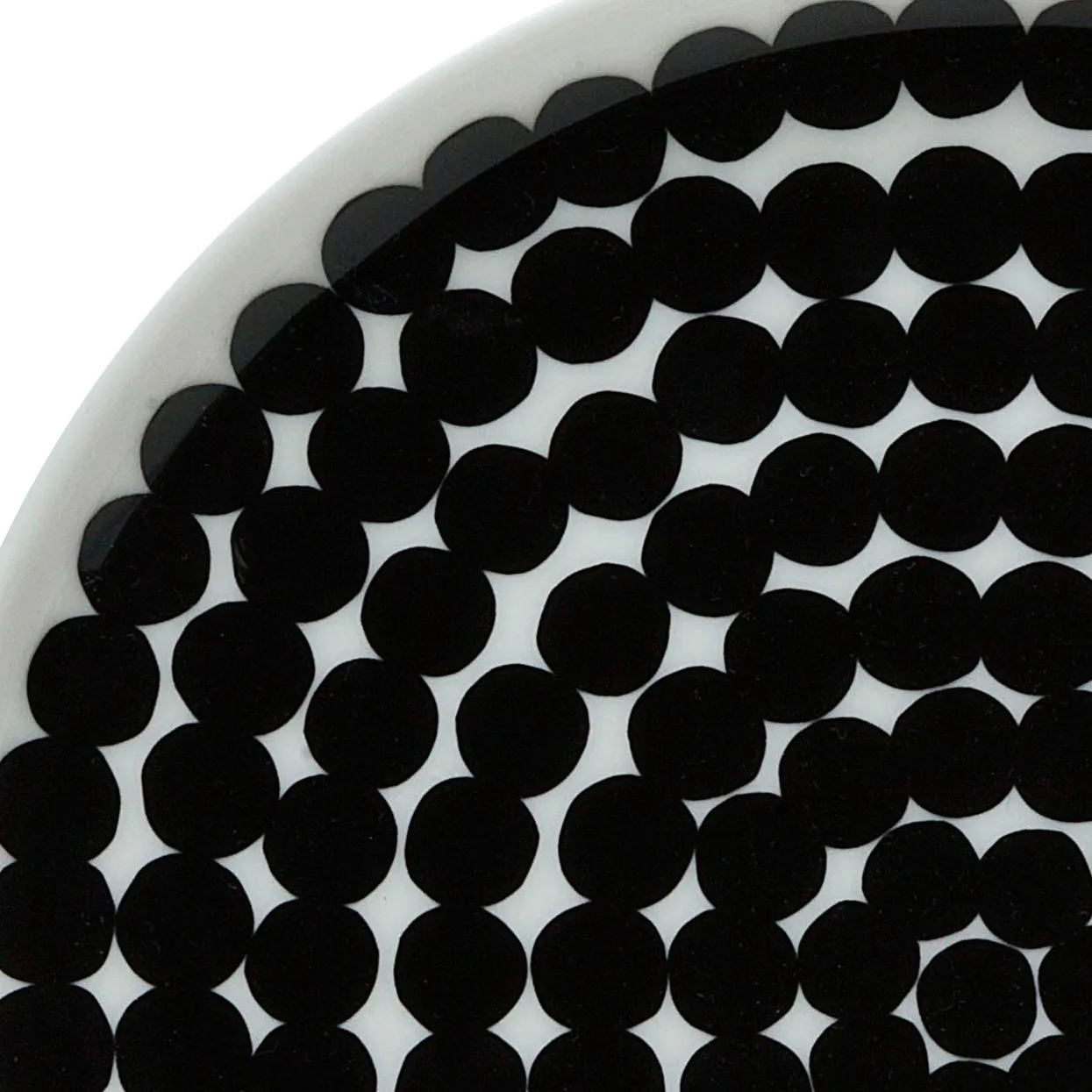 Räsymatto plate 20 cm, 6-pack black-white Marimekko
