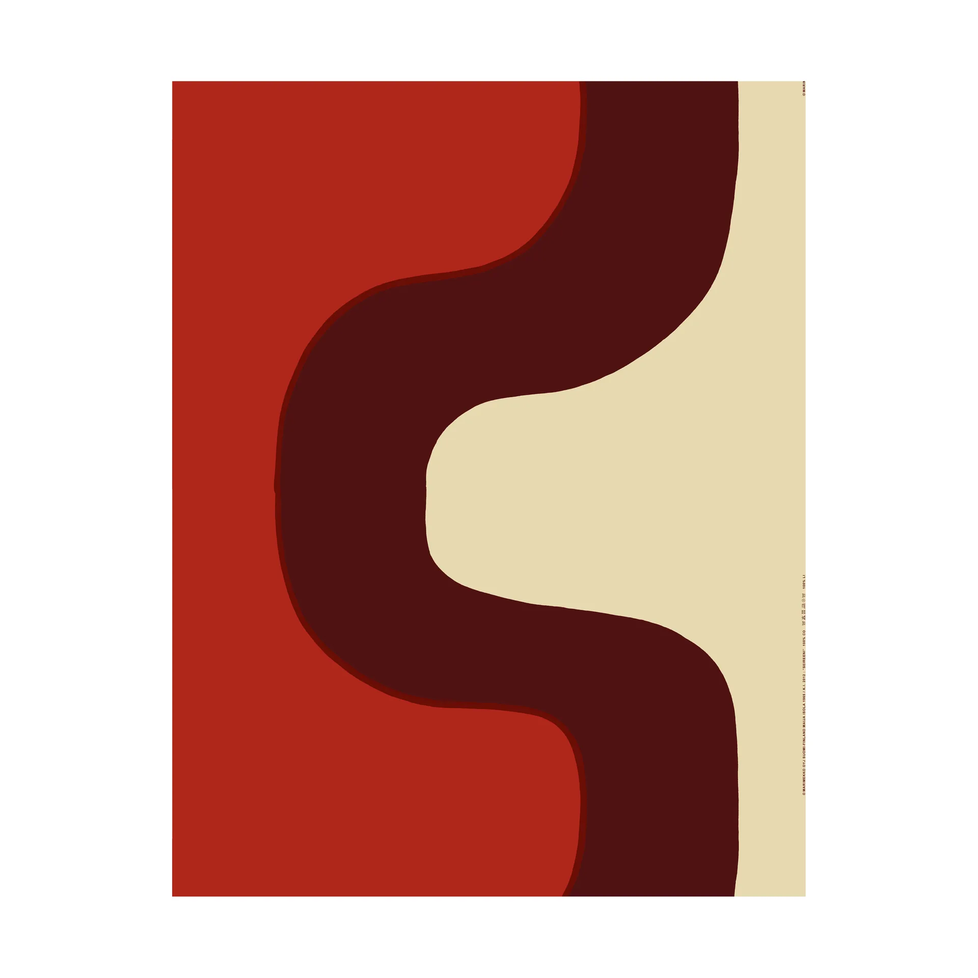 Seireeni fabric cotton-satin, Cotton-burgundy-red Marimekko