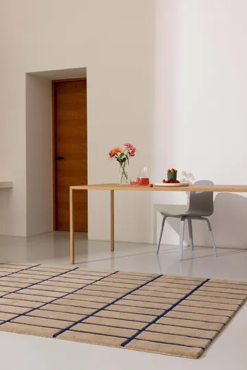 Tiiliskivi wool rug - Bright blue, 170x240 cm - Marimekko