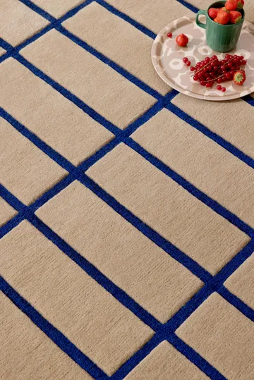 Tiiliskivi wool rug - Bright blue, 170x240 cm - Marimekko