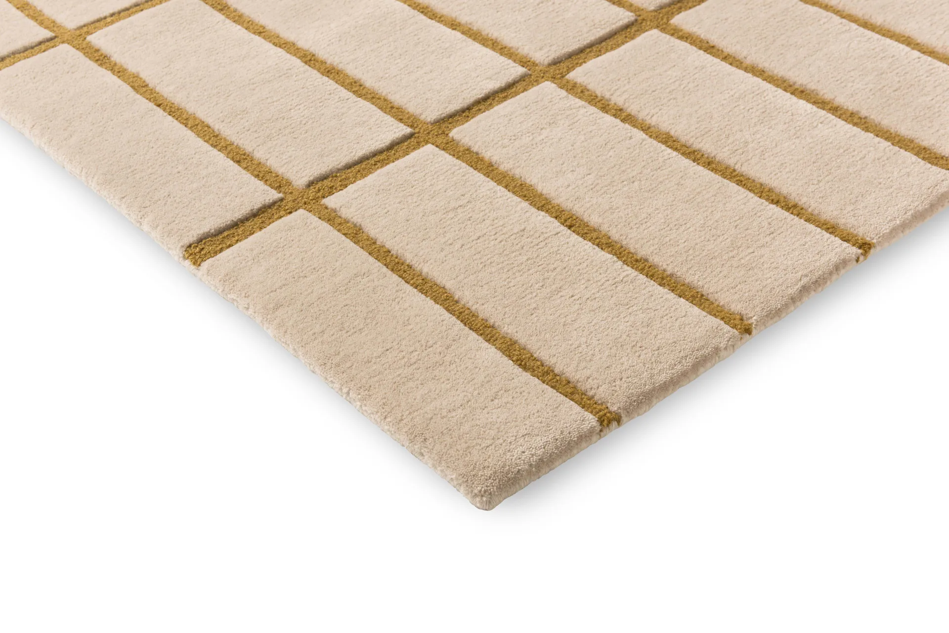 Tiiliskivi wool rug, Bronze yellow, 200x280 cm Marimekko