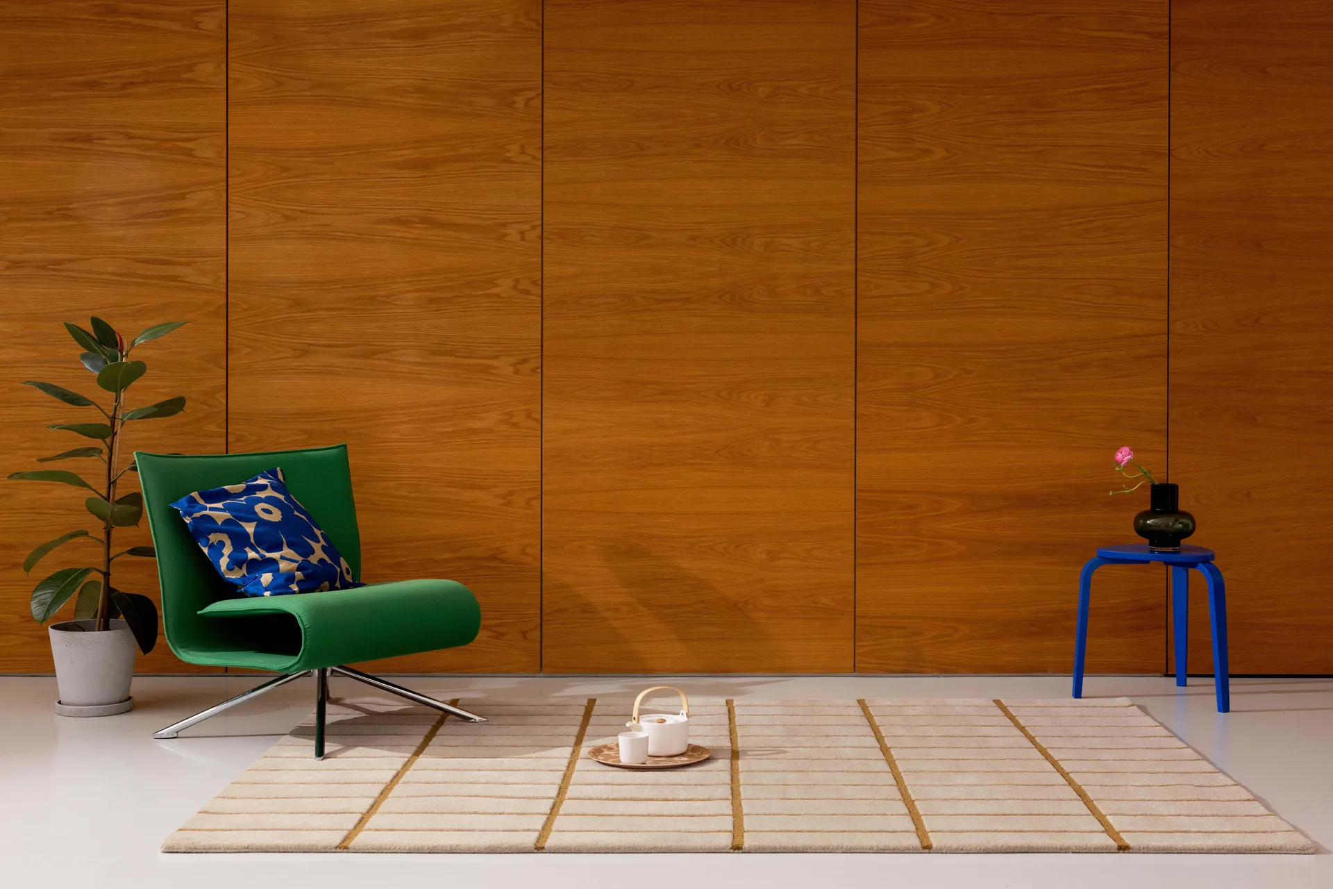 Tiiliskivi wool rug, Bronze yellow, 200x280 cm Marimekko