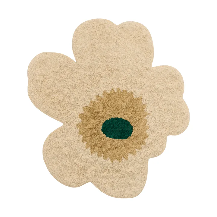 Unikko bath mat 73x74 cm - Hay-sand-emerald - Marimekko