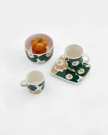 Unikko bowl 5 dl - White-dark green-beige-light sand - Marimekko