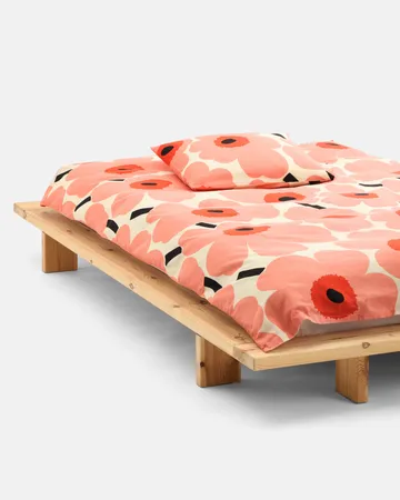 Unikko duvet cover 150x210 cm - Off white-coral-orange red-charcoal - Marimekko