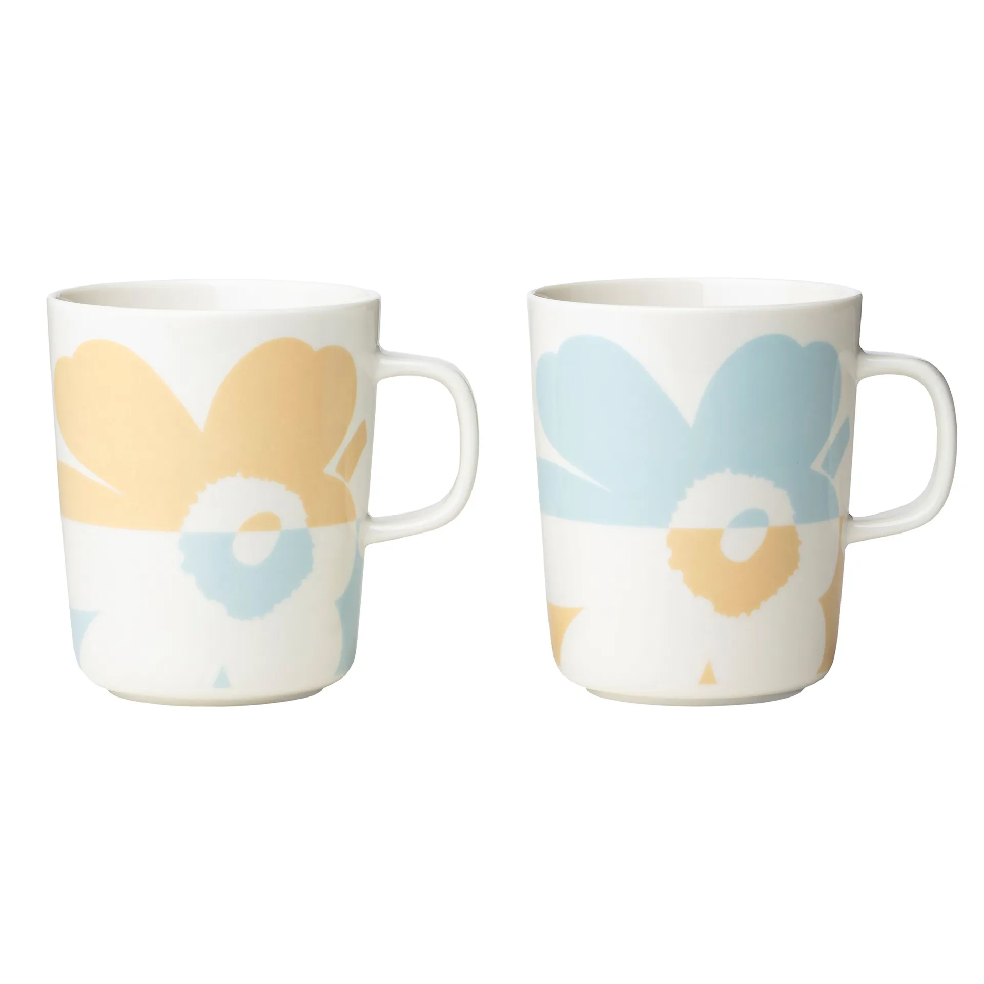 Unikko mug 2.5 dl 2 pack, White-beige-aqua Marimekko