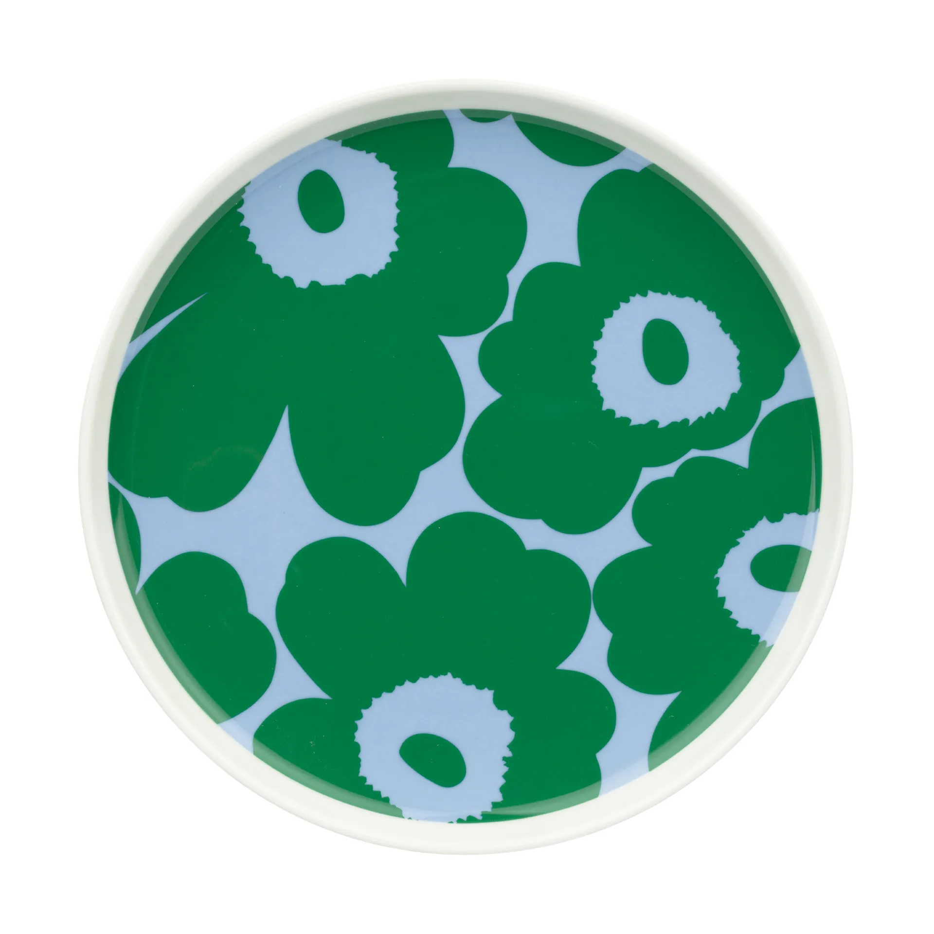 Unikko plate 20 cm, White-green-light blue Marimekko