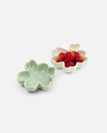 Unikko Shape bowl Ø11 cm 2 pieces - White-light green - Marimekko