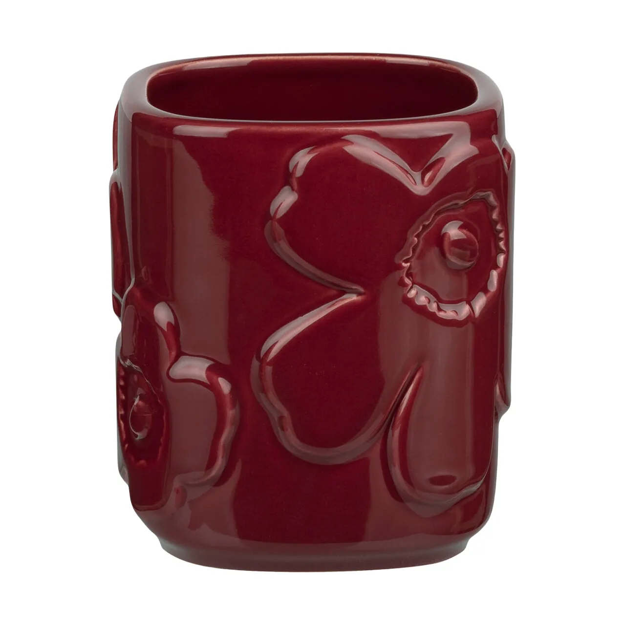 Unikko toothbrush holder, Burgundy Marimekko