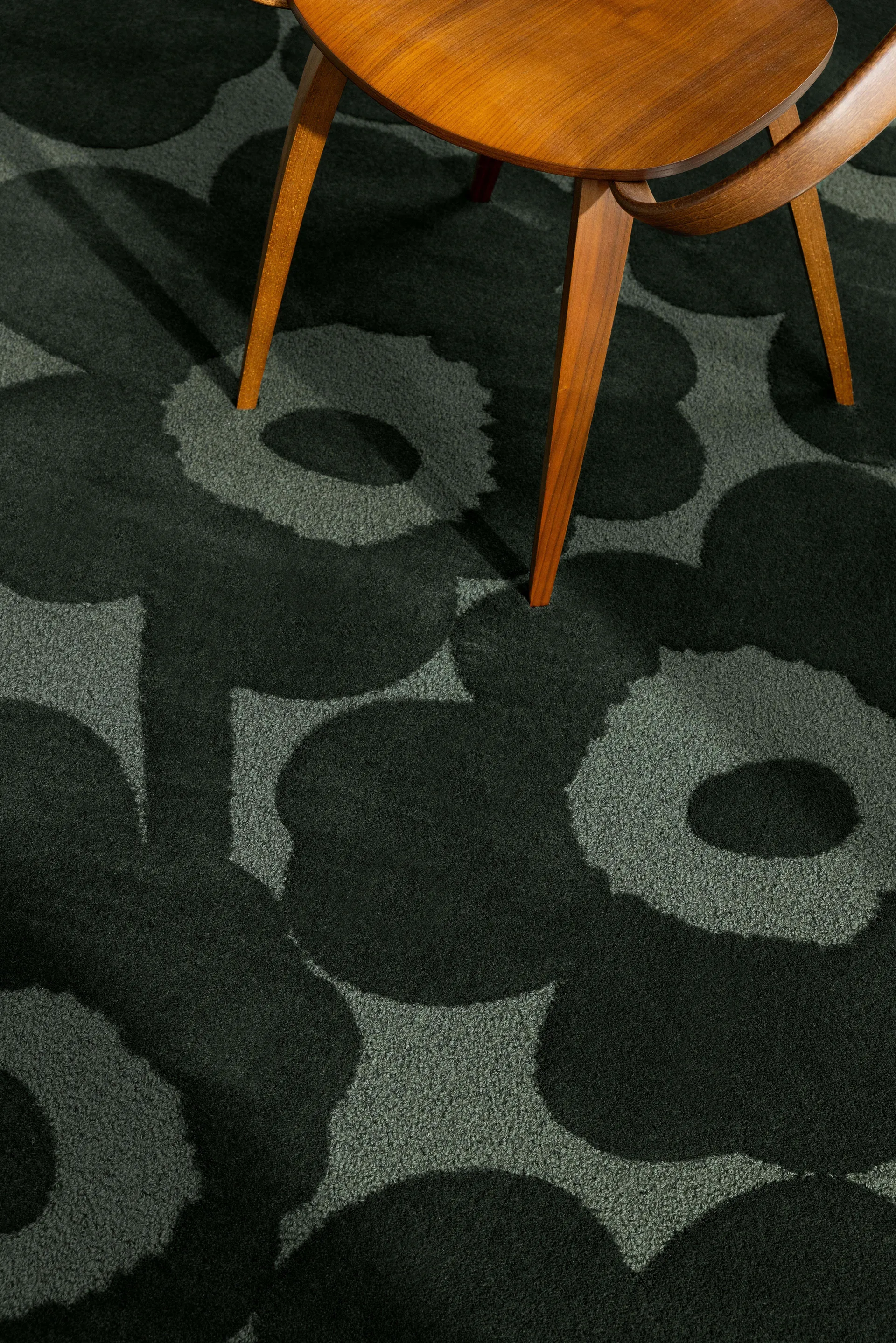 Unikko wool rug, Dark green, 200x300 cm Marimekko