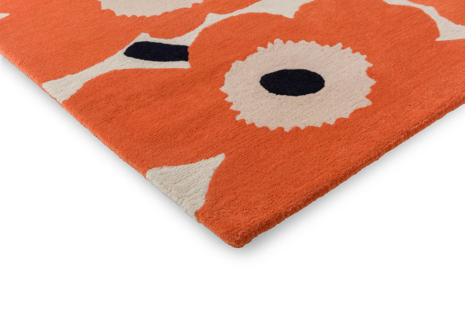 Unikko wool rug, Orange red, 170x240 cm Marimekko