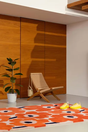 Unikko wool rug - Orange red, 170x240 cm - Marimekko